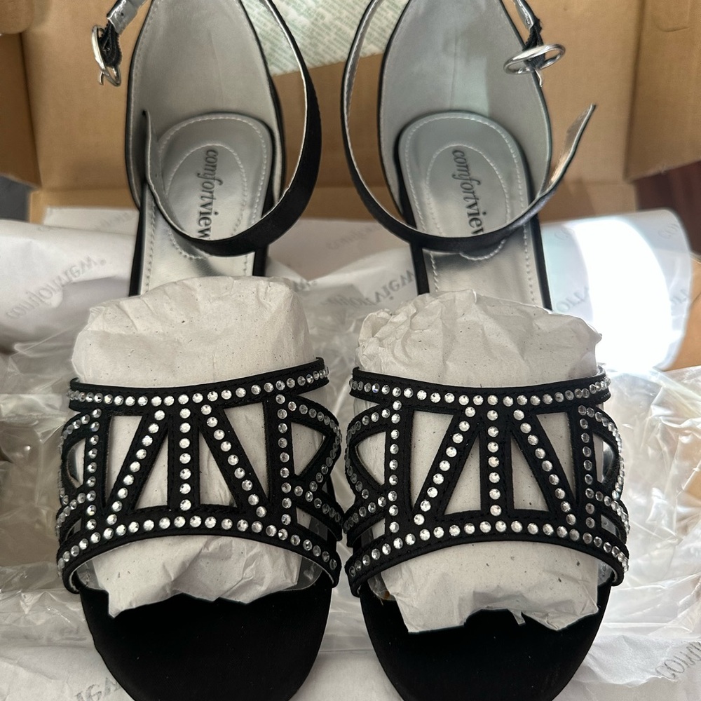 Comfortview Black Women's Sandals